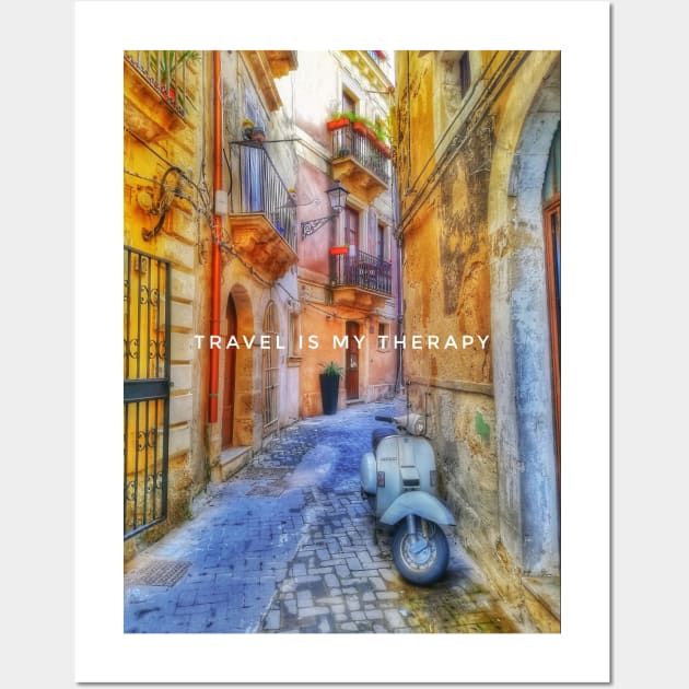 Travel is my therapy Wall Art by kourai